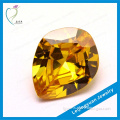 Hot sale wuzhou golden yellow pear shape jewelry cz stone